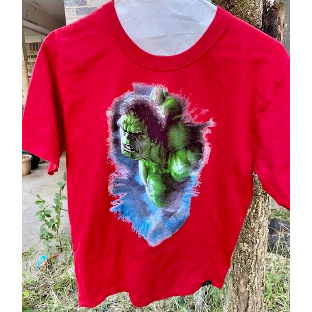Marvel Avengers Station Hulk Red Graphic Youth XL T-Shirt